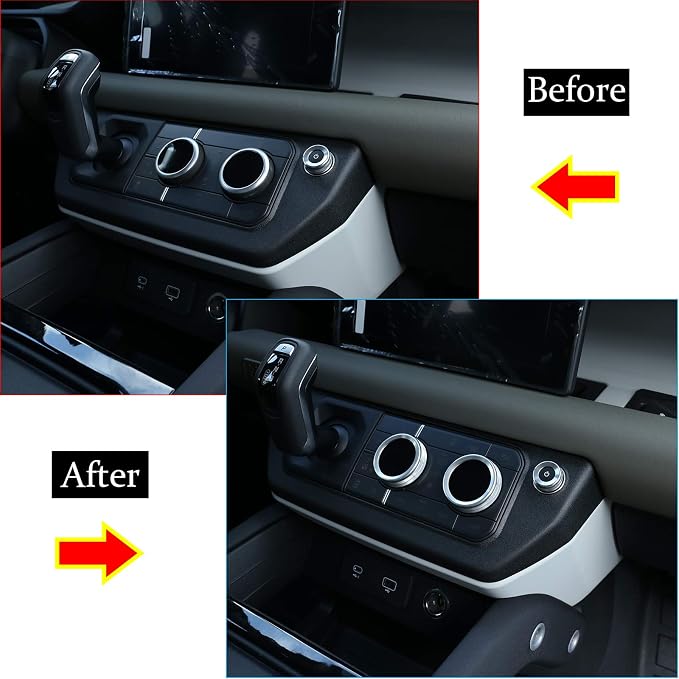 Aluminum Alloy Car Interior Air Conditioning & Volume Adjustment Knobs Decorative Cover Trim for Land Rover Defender 110 2020 Accessories (Silver)