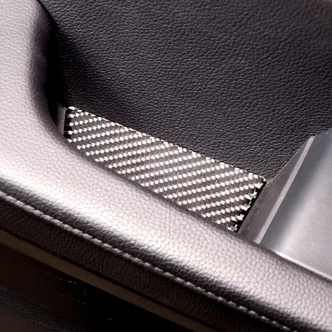 Car Interior Door Groove Gate Pad, Inner Door Slot Mats, Car Cup Holder Coaster Mat for Honda Pilot 2016-2022, Carbon Fiber (Door Armrest Stowage Bin Mats)