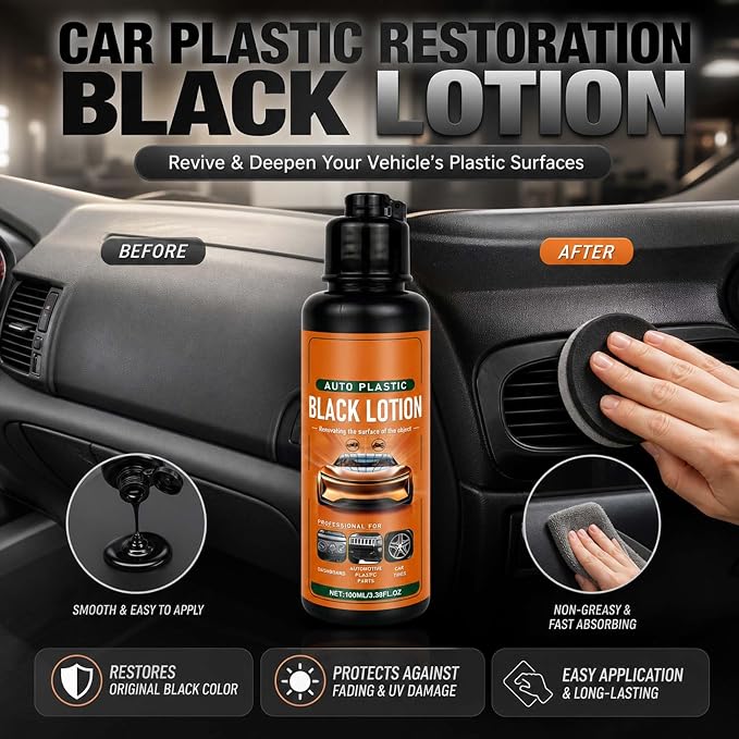 Auto Plastic Black Lotion - Auto Plastic Restorer Black Lotion