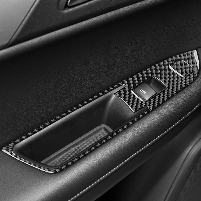 Carbon Fiber Door Window Switch Fit for Chevrolet Blazer 2019-2025 | for L/LT/RS/Premier | Door Window Switch Control Panel Stickers | Accessories | Anti-scratch | Self-adhesive