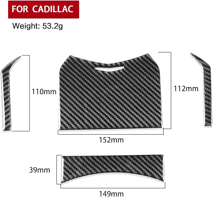 Real Carbon Fiber Trim for Cadillac CTS Accessories | for 2008 2009 2010 2011 2012 2013 Storage Box Decoration Panel Sticker Interior Thick Overlay Decal