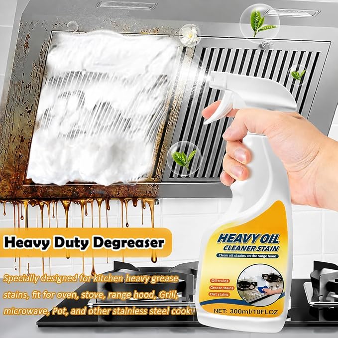 Heavy-Duty Degreaser for Kitchen Heavy Oil Stain Cleaning - Remove Dirt, Grime, and Grease from Oven, Microwave, stove top and other kitchen appliances-10Fl.Oz