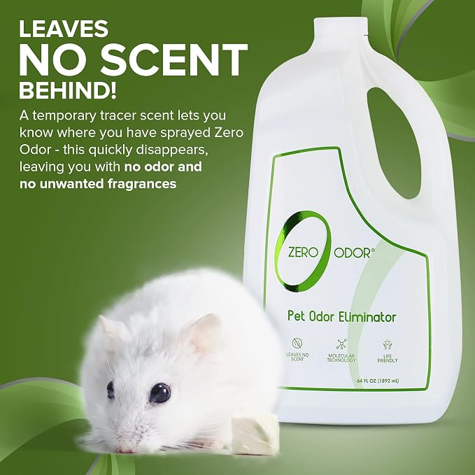 Zero Odor Pet Odor Eliminator, Air and Surface Odor Remover for Carpet, Furniture, and Pet Beds, Refill, 64 oz
