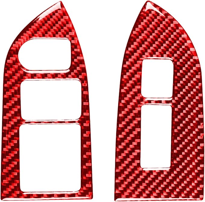 Red Interior Trim Car Window Lift Button Stickers Real Carbon Fiber Accessories Decals Compatible with Subaru BRZ/Scion FR-S/Toyota 86 2016 2017 2018 2019 2020