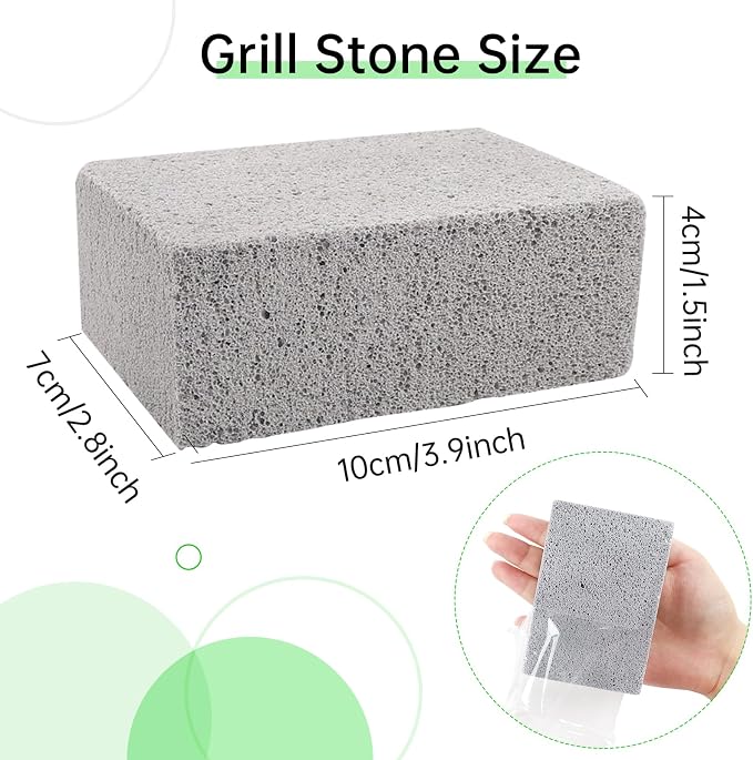 8 Pack Grill Brick & Griddle Stone Cleaning Block, Pumice Stone for Cleaning Oven, Stove, BBQ Grill, Commercial Grade Cleaner for Cookers, Frying Pans, Racks, Flat Tops