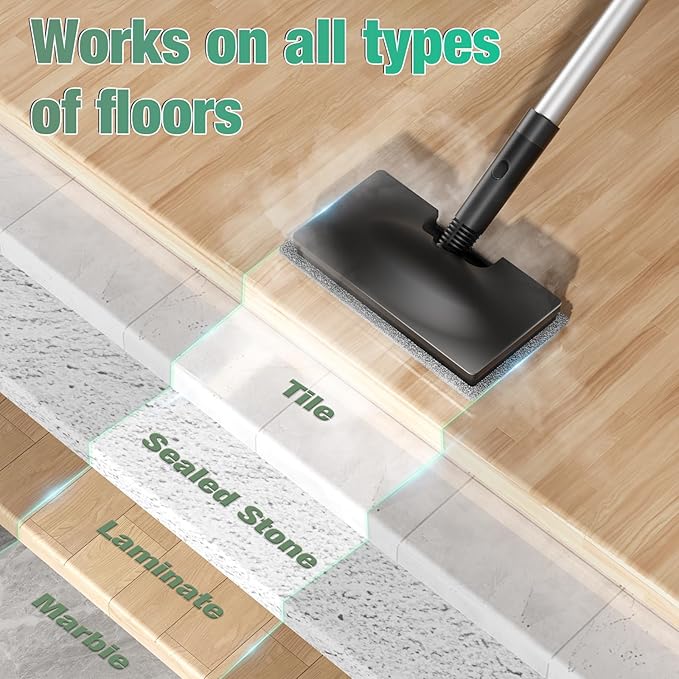 11-in-1 Steam Mop, Detachable Handheld Steam Cleaner with 3-Level Steam | 260℉ Steam Cleaner with 380mL Tank & 3 Steam Levels for Floors, Hardwood, Tile, Grout, Windows, Bathroom & Kitchen