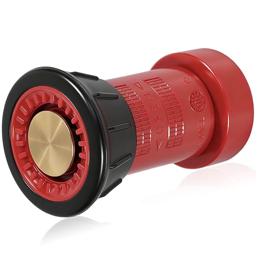 Happy Tree 1-1/2" NPSH Fire Hose Nozzle Polycarbonate Spray Jet Fog Industrial Fireman 1.5" Nozzle 75 gpm Fire Equipment FHSN02