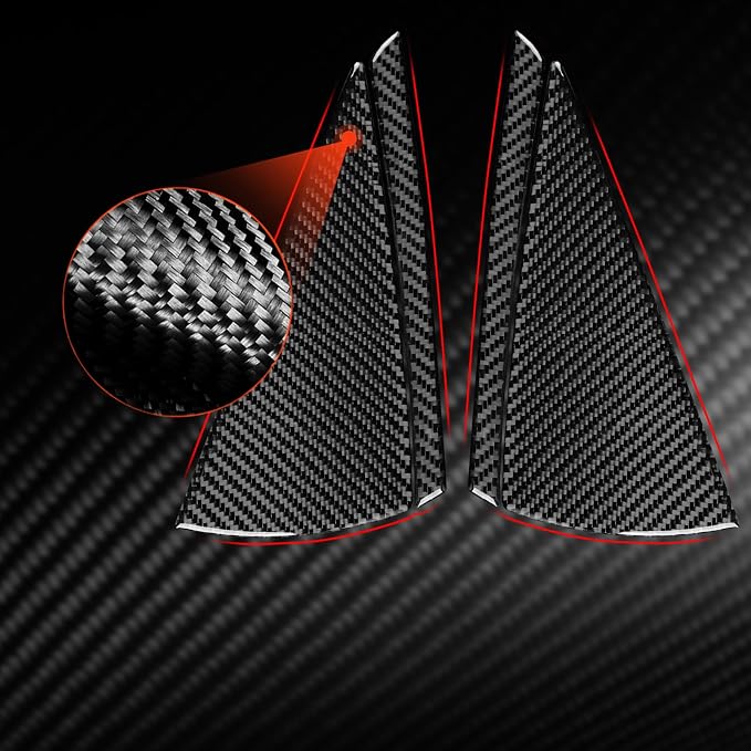 Carbon Fiber Rear Side Window Decals Fit for Audi A3 8Y S3 2021-2025 | Rear Side Window Cover Rear Wing Triangle Trim | Accessories | Self-adhesive