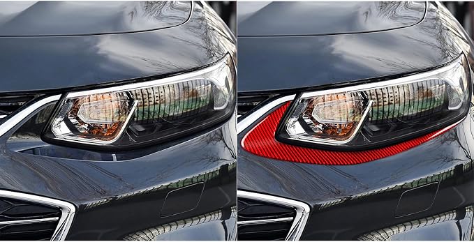 Real Carbon Fiber Trim for Chevy Malibu 9th Gen Accessories | for 2016-2024 Headlight Eyebrow Eyelids Strips Sticker Exterior Thick Overlay Decal