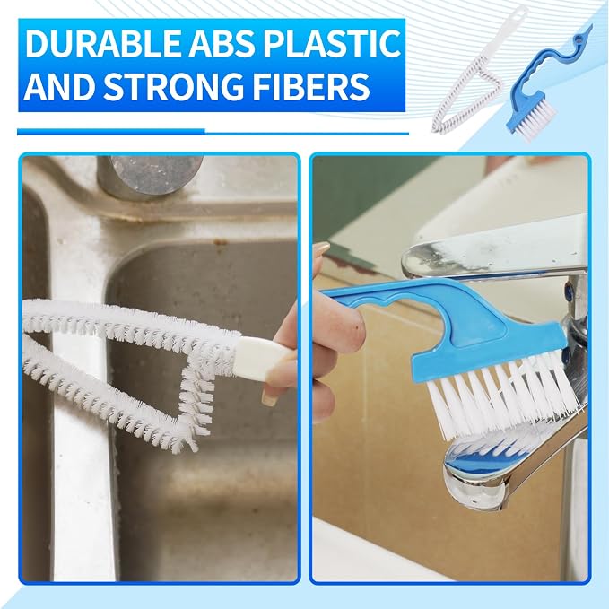 Window Track Cleaner Tool Set, 13 Pcs Magic Window Sill Cleaning Tools Kit with Groove Cleaning Brush for Door Tracks, Tile Lines, Shutter, Car Vents