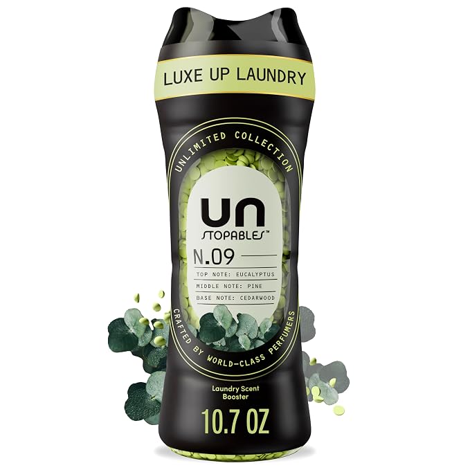 Downy Unstopables Unlimited Collection In-Wash Laundry Scent Booster Beads, No. 09, Fine Fragrance, Long-Lasting Fresh Scent Beads, 10.7 oz