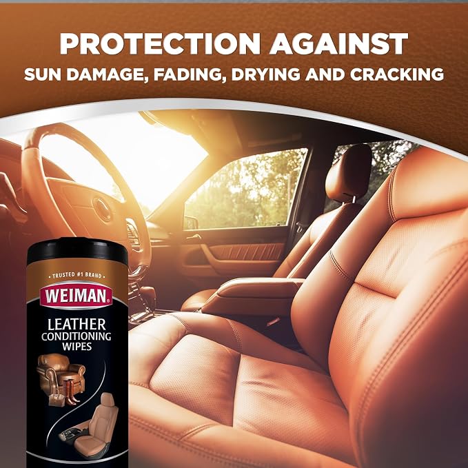 Weiman Stainless Steel Wipes and Leather Wipes - Clean and Polish Appliances for a Brighter and Longer Shine - Clean, Condition and Restore Leather Surfaces - Packaging May Vary