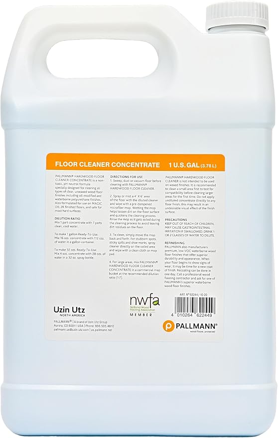 Pallmann Hardwood Floor Cleaner Concentrate - 1 Gallon - Residue Free