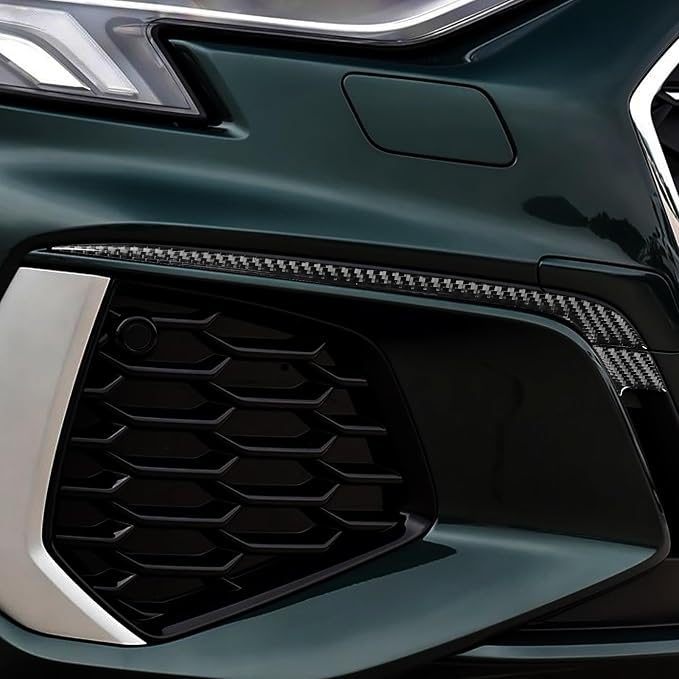 Carbon Fiber Front Grille Stickers Fit for Audi A3 8Y S3 2021-2025 | Front Grille Side Trim Decorations | Accessories | Anti-scratch | Self-adhesive