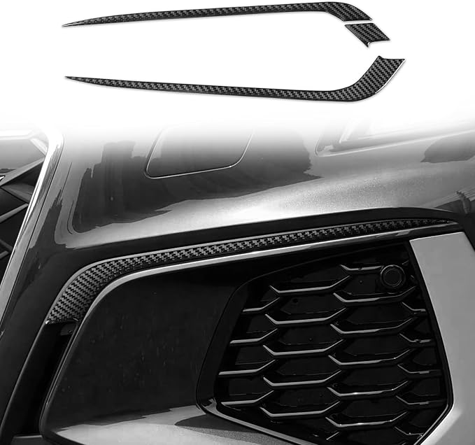 Carbon Fiber Front Grille Stickers Fit for Audi A3 8Y S3 2021-2025 | Front Grille Side Trim Decorations | Accessories | Anti-scratch | Self-adhesive