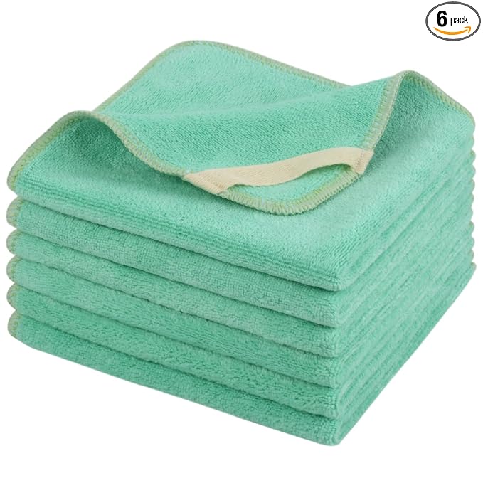SINLAND Microfiber Facial Cloths Fast Drying Washcloth 12inch x 12inch Absorbent Face Wash Cloth Soft Makeup Remover Cloths