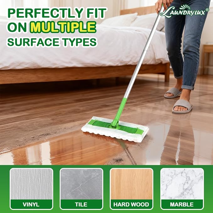 LAUNDRYLUX Heavy Duty Dry Sweeping Cloths Refills Compatible with Swiffer Sweeper, Multi Surface Pet Dry Pads Refill, Floor Cleaner for Dust, Hair, Dirt, Disposable Duster Mop Pad - 100 Count