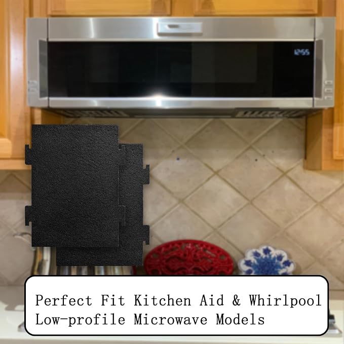 4 Pack Activated Charcoal Air Filters Compatible with Whirlpool Over-The-Range Microwaves, for Over The Range Microwave Hood Models YKMLS311, YWML55011, WML75011