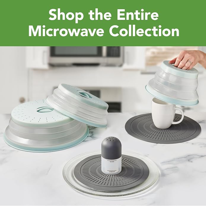 Tovolo Microwave Steam Cleaner for Inside Microwave Oven Easy to Use Fill Lines for Water Vinegar Helps Clean and Deodorize, Microwaveable Silicone BPA Free Steaming Cleaner for Home Office Microwave