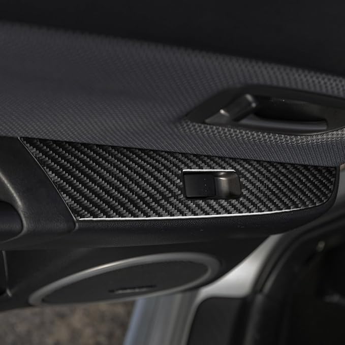 Real Carbon Fiber Decorations Rear Decals Fit for Mazda 3 2004-2009 | Decorations Rear Door Window Switch Control Panel Trim | Accessories | Anti-scratch