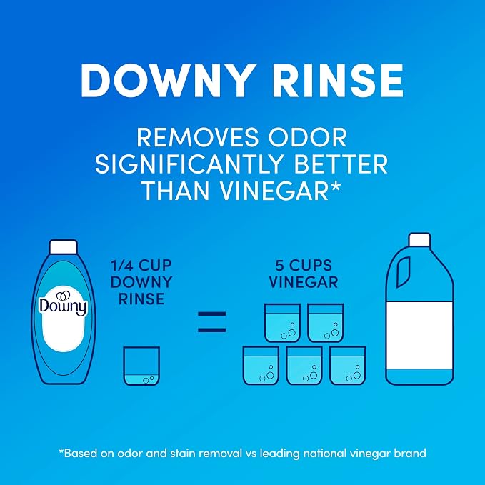 Downy RINSE & REFRESH Laundry Odor Remover and Fabric Softener, Fresh Lavender, 48 fl oz, Safe on ALL Fabrics, Gentle on Skin, HE Compatible