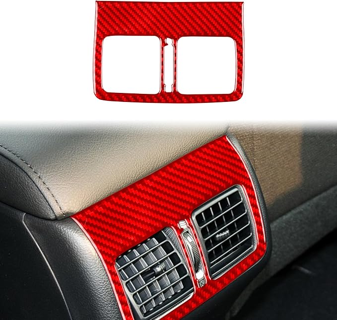 Real Carbon Fiber Trim for Toyota Camry Accessories | for 2012 2013 2014 Rear Row Air Vent Wind Outlet Decoration Panel Interior Thick Overlay Decal