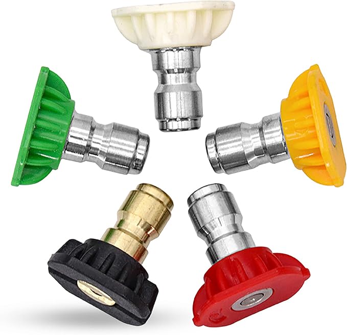 2000 PSI Pressure Washer Nozzles, for all Greenworks Pressure Washers | Replacement for Greenworks 5201502, 1/4-Inch Quick Connect, Set of 5
