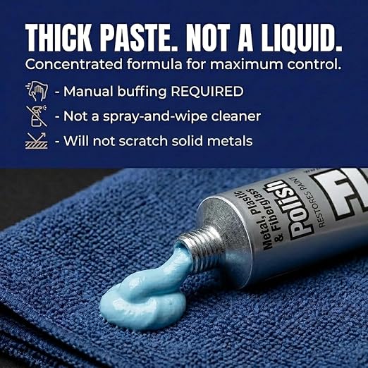 Flitz Metal Polish Paste - 1.76oz USA-Made Polish for Solid Chrome, Stainless Steel, & Aluminum - Non-Abrasive for Light Oxidation - Requires Manual Buffing - Not for Plated/Coated Surfaces (3 Pack)