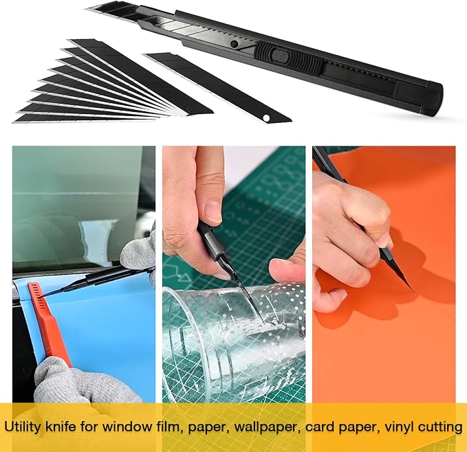 Gomake Vinyl Wrap Tool Set Window Tint Kit,Window Tint Tools Small Rubber Squeegee, Car Window Tint Application Kit,Vinyl Wrap Tools Felt Squeegee for Car Wrapping,Window Cleaning