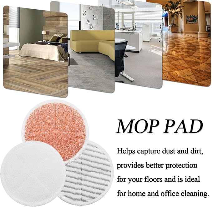 Spinwave Mop Pads Fit for Bissell Spinwave 20399 23157 23159 2039A 2124A 20393 2039T 2039W 20391 20395 2307 2315A Heavy Soft Scrubby Pads for Hardwood Floor Cleaning Replacement Pads(12Pack)