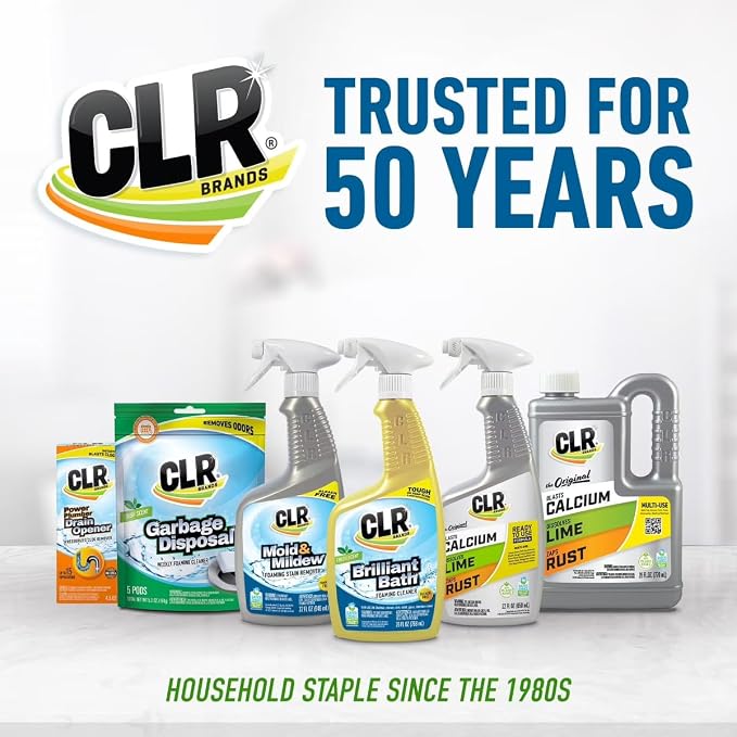 CLR Brands Lime & Rust Remover, Blasts Calcium, Dissolves Lime, Zaps Stubborn Rust Stains and Hard Water, 42 oz Jug