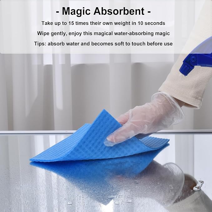 METUUTER 10 Pack Swedish DishCloths for Kitchen Cleaning Dish Cloths | Reusable Kitchen Dishcloths, Swedish Dish Towels Compostable Cellulose Dish Clothes for Household, Multi-Surface Use