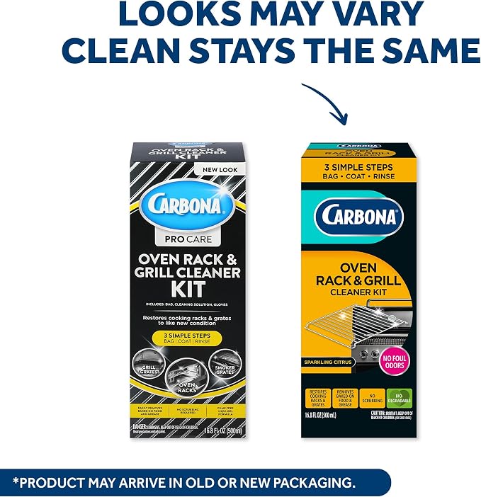 Carbona Oven Rack & Grill Cleaner | Eliminates Thick Grease & Build-Up | Griddle & BBQ Cleaning Solution | 16.8 Fl Oz, 2 Pack