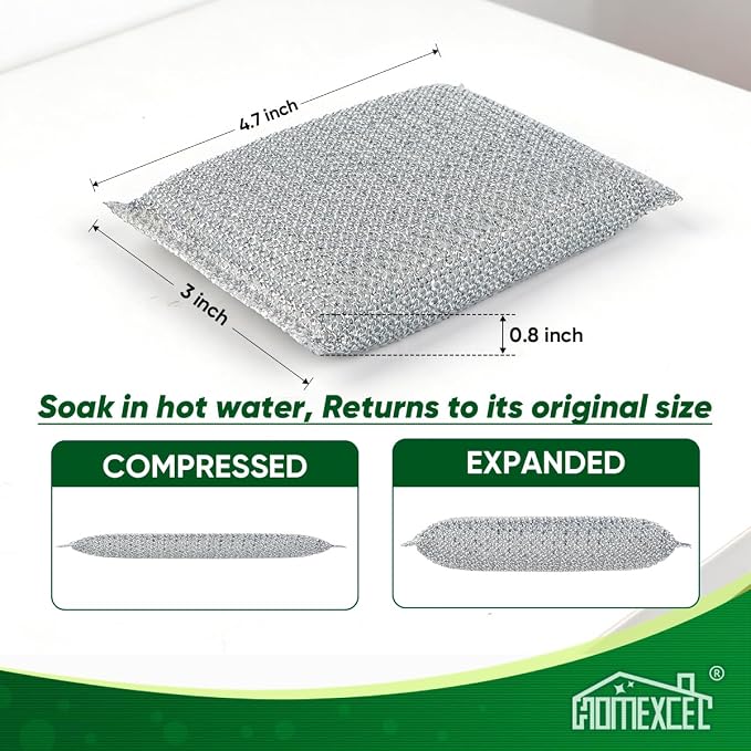 HOMEXCEL All-Purpose Sponge Pads 12PK, Non-Scratch Dish Sponges Safe for Non-Stick Cookware, Pots & Pans, Ideal Cleaning Dish Scrubber Pads for Kitchen, Bathroom and Household
