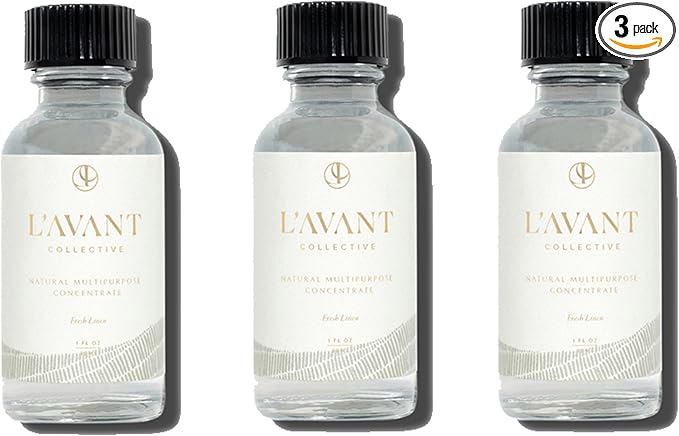 L'AVANT Collective Luxury Multipurpose Surface Cleaner Concentrate | All Purpose Cleaning Spray Refill, Plant-Based & Non-Toxic | Makes 48 Fl Oz, EPA Safer Choice | 3 Fl Oz | Fresh Linen