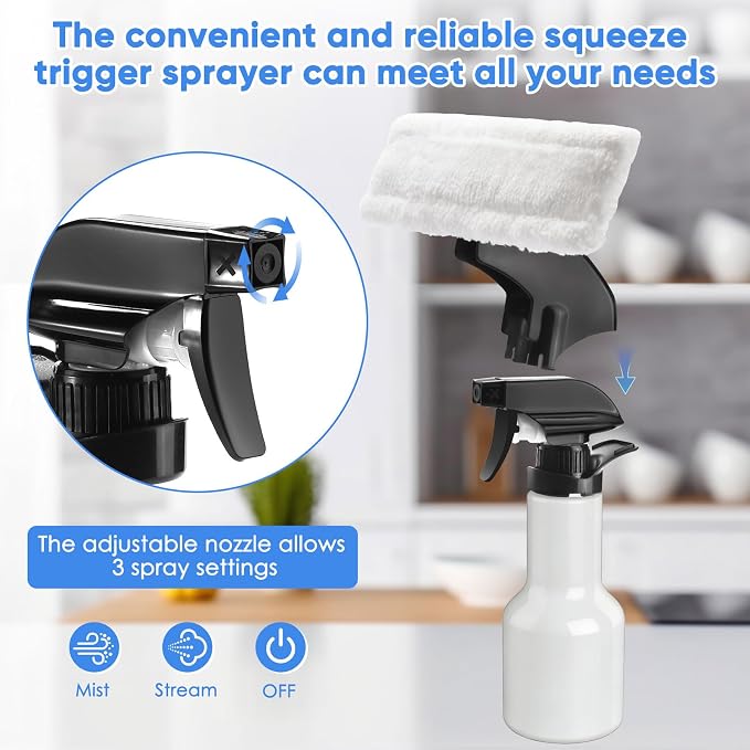 Window Vacuum Squeegee Cordless, 3-in-1 Electric Window Cleaner Tool with 2200Pa Strong Suction, 2200mAh Rechargeable Battery & 200ml Water Tank, Streak-Free for Shower Doors, Mirrors, Car, Windows