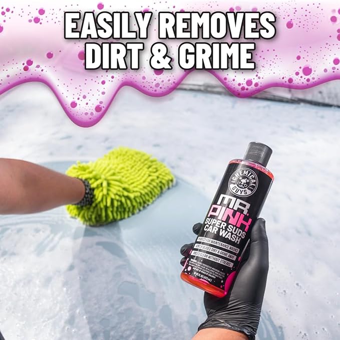 Chemical Guys, Mr. Pink pH-Balanced Car Wash Soap for Foam Cannons, 128 oz | Thick foaming suds lift dirt and grime in foam cannons, blasters or buckets, gentle on wax, sealant and ceramic