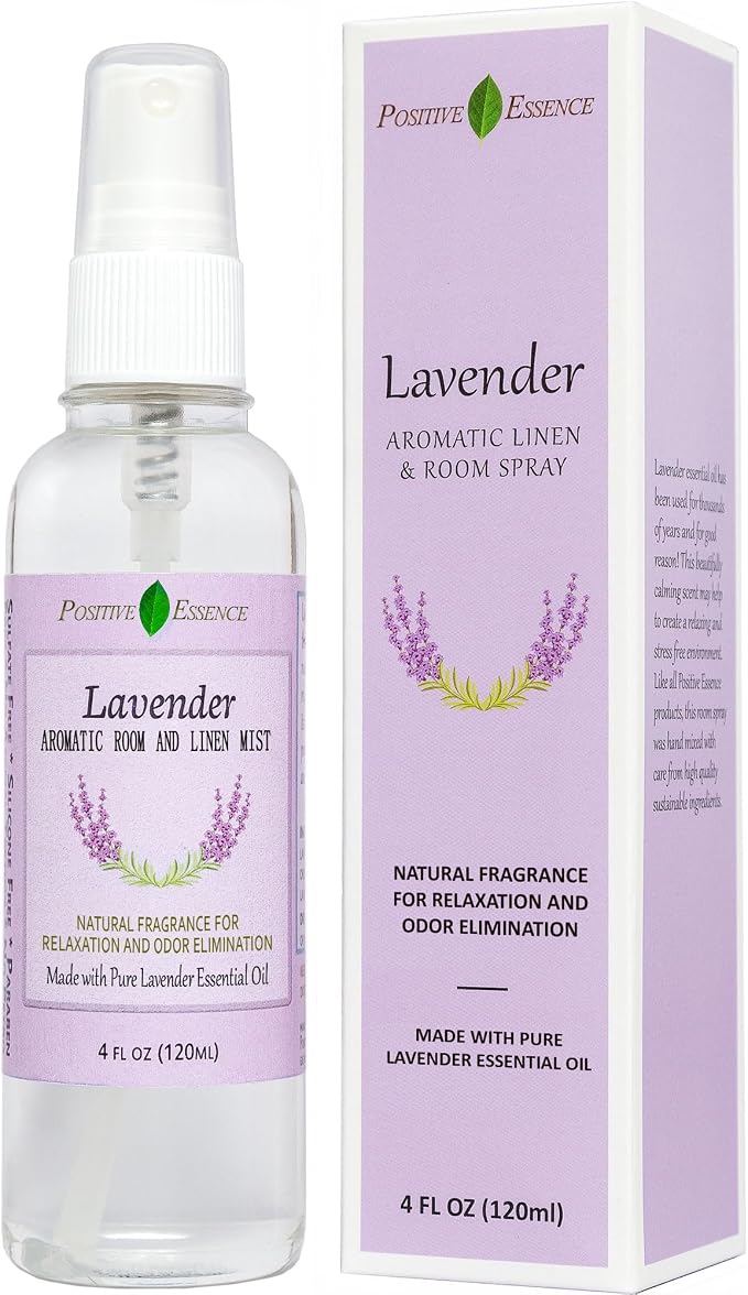 Lavender Room & Pillow Spray with Essential Oil, Linen Mist, 4.05 fl oz | Plant-Based Formula, Fabric Freshener, Small-Batch Crafted, Vegan & Cruelty-Free, No Artificial Fragrance