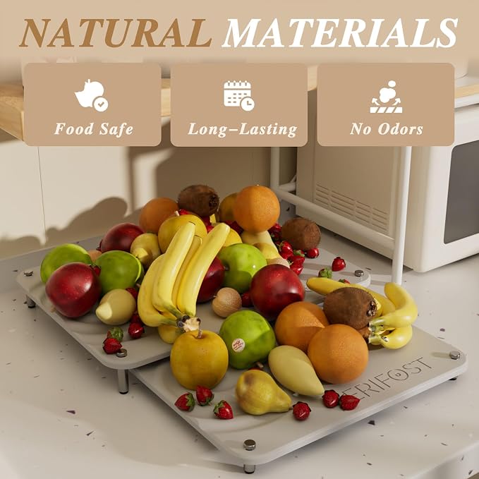 VERIFOST 2pcs Large Stone Drying Mat for Kitchen Counter, Quick Drying Matt Kitchen Counter, Large Drying Stone for Kitchen Counter, Diatomaceous Earth Dish Drying Mat, Moonlight Gray