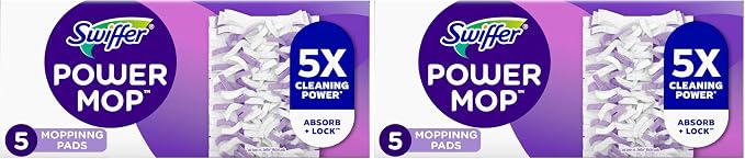 Procter & Gamble Swiffer PowerMop Multi-Surface Mopping Pad Refills, 5 Count Mop Heads