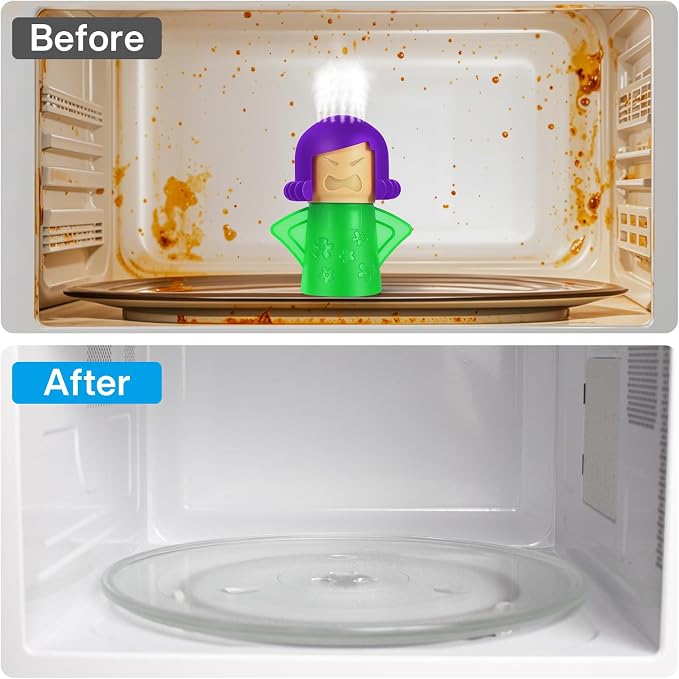 Spardar Angry Mama Microwave Oven Steam Cleaner, 2 Pack Microwave Cleaner for Kitchens, The Fun and Easy Way to Cleaning work with Amazing Results