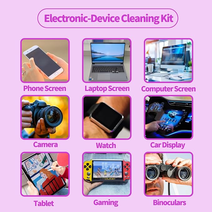 2 Pack Electronic Screen Cleaner Spray, Hatstart Cell Phone Touch Screens Cleaning for TV Laptop Computer Tablet PC LCD Flat Screens and Car Display, Compatible with iPhone iPad MacBook Pro, Pink