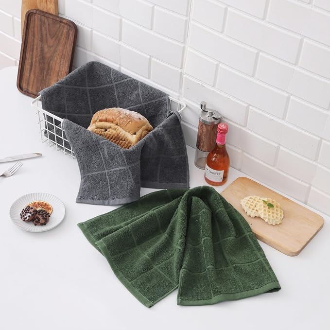 Glynniss Kitchen Towels Pack of 6, Dish Towels for Kitchen Drying Dishes, Cotton Kitchen Hand Towels (Beige, 15x25 inches - 6pcs)