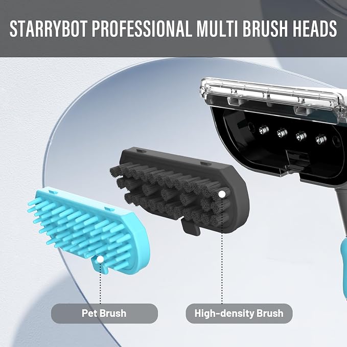 Starrybot Portable Carpet Cleaner with Steam, 18Kpa Spot Cleaner | Steam and heating technology help lift pet messes, couch stains, stair spots, rugs, and furniture dirt.