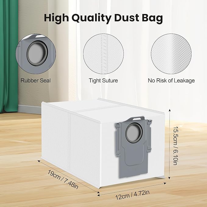 24 Pack Dust Bags for Roborock QV 35A/Saros 10R/Qrevo S Pro Robot Vacuum | 3L Large Capacity Replacement Dust Bag