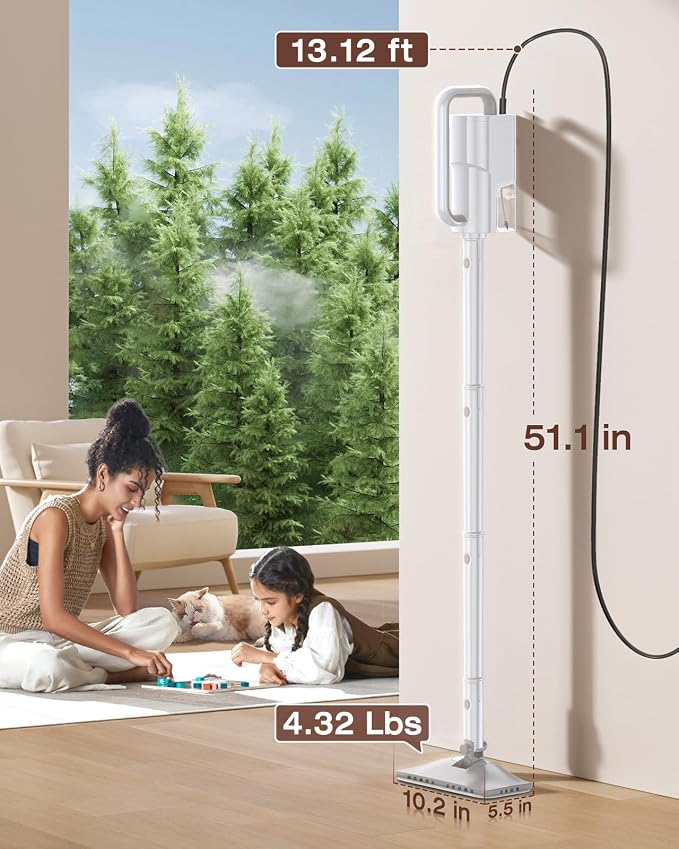 10-in-1 Steam Mop, Detachable Handheld Steam Cleaner for Multi-Surface | 350ml Tank,10s Heat-Up,248°F Steam Cleaner,2-Level Control,Swivel Head for Carpet,Floor,Tiles,BBQ grill,Car Accessories