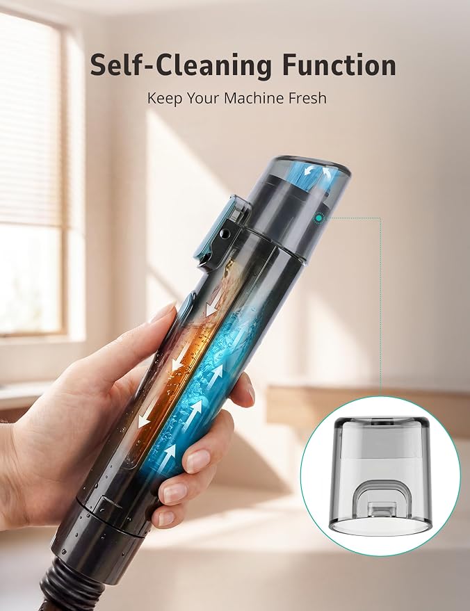Aspiron Carpet Cleaner,Fast Heating Steamer,Carpet Cleaner Machine for Home,Hot/Cold Water & Steam Wash,Spot Cleaning,20Kpa Powerful Suction,300ML Cleaning Solution,for Upholstery,Sofa,Pet Stain,Car