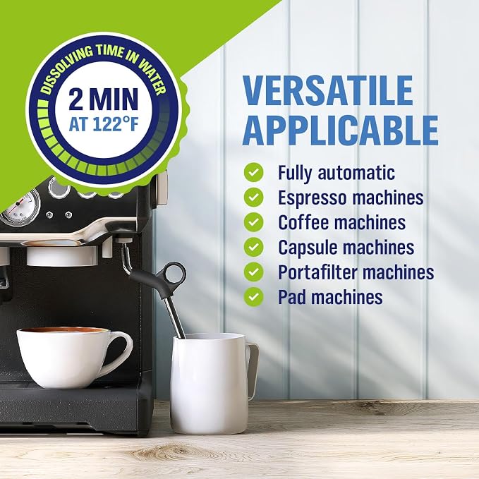 WoldoClean XL Coffee Maker Cleaner & Descaler Tablets - 40 Heavy Duty 16g Tabs, Limescale Remover compatible with Keurig K-Cup, Nespresso Vertuo & Ninja