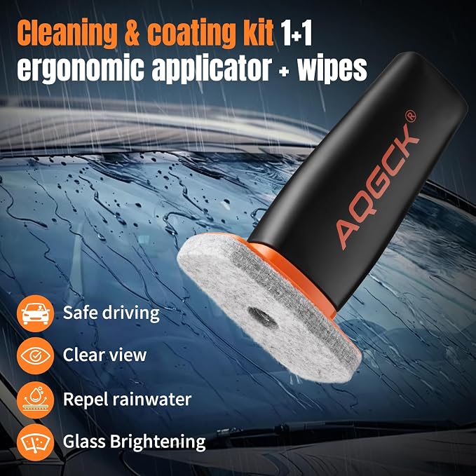 Windshield Cleaner Kit – Ceramic Coating & Rain Repellent | Ceramic coating & rain repellent windshield cleaner kit w/ oil film remover – streak-free for cars trucks SUVs & home glass