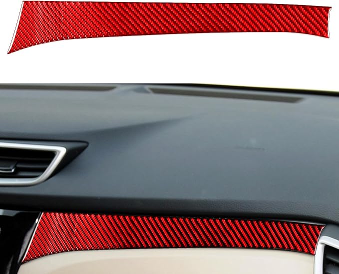 Red Real Carbon Fiber Trim for Nissan Rogue Accessories | for 2014-2020 / Rogue Sport 2017-2022 Co-Pilot Dashboard Cover Sticker Interior Thick Overlay Decal